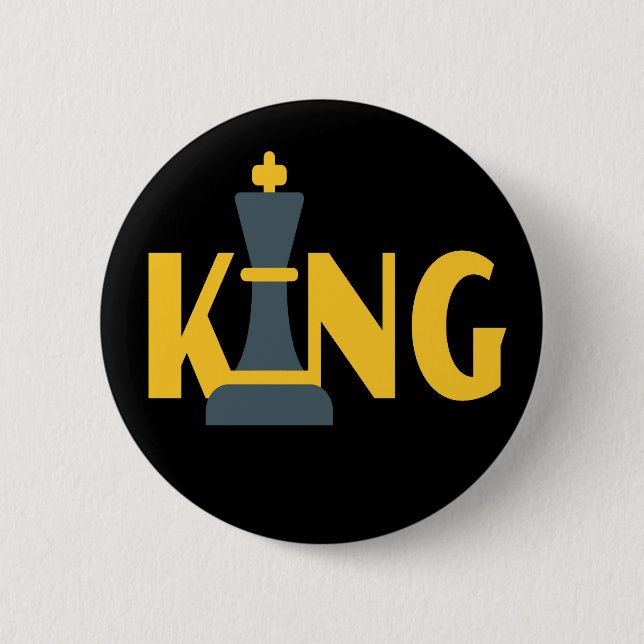 Badge Rond 5 Cm King Chess Player (Devant)