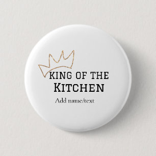 Badge Rond 5 Cm King of the cuisine chef cuisine ajouter nom couro