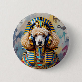 BADGE ROND 5 CM KING TUT-FRANÇAIS POODLE