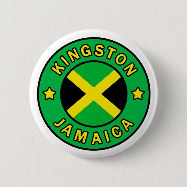 Badge Rond 5 Cm Kingston Jamaïque (Devant)