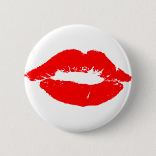 Badge Rond 5 Cm Kiss Lips Red Lipstick Losion Passion Valentine