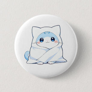Badge Rond 5 Cm Kit de couverture confortable chaton kawaii design