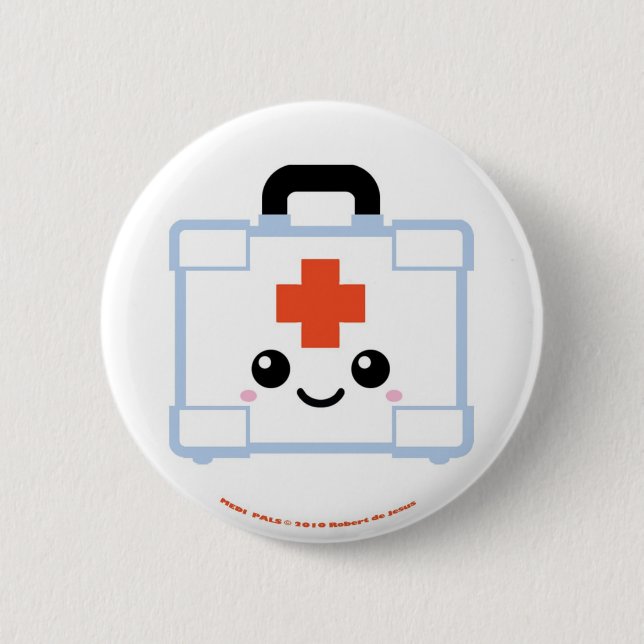 Badge Rond 5 Cm Kit de premiers secours de copains de Medi (Devant)