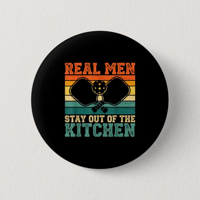 Badge Rond 5 Cm Kitchen Player Real Out Pickleball Stay Fun (Devant)
