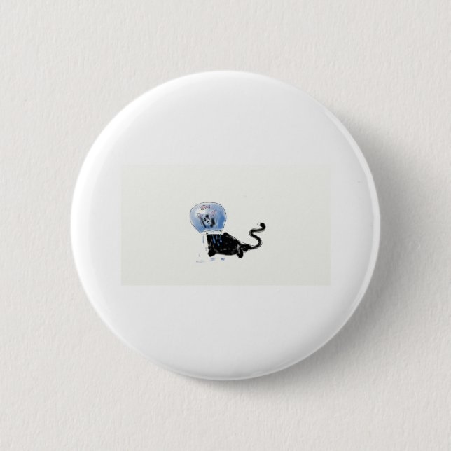 Badge Rond 5 Cm kitteh d'astronaute (Devant)