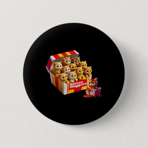 Badge Rond 5 Cm Kitten Nuggets Amoureux des chats Cadeau Alimentat