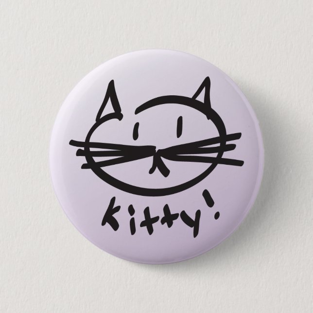 Badge Rond 5 Cm Kitty ! bouton (Devant)