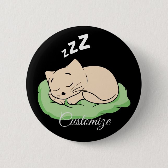 Badge Rond 5 Cm Kitty Thunder-Cove dormant (Devant)