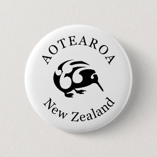 Badge Rond 5 Cm KIWI Nouvelle-Zélande /Aotearoa