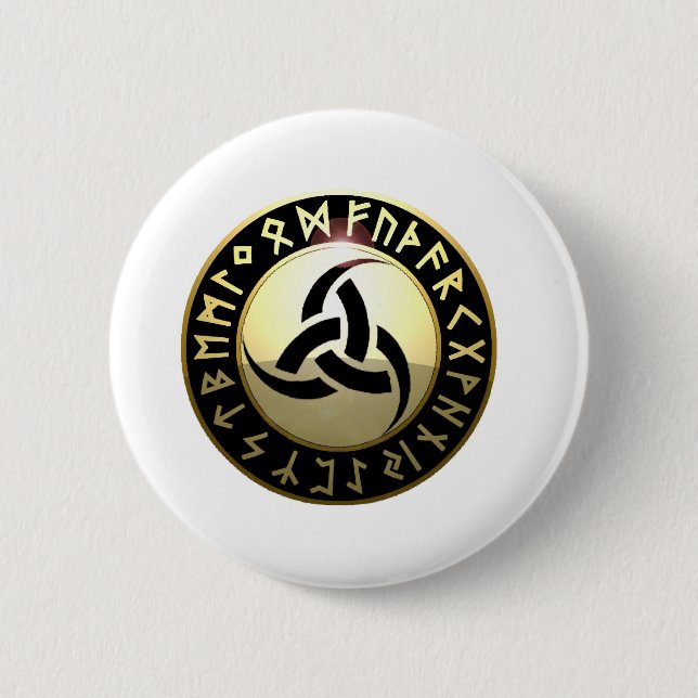 Badge Rond 5 Cm Klaxon triple d'Odin (Devant)