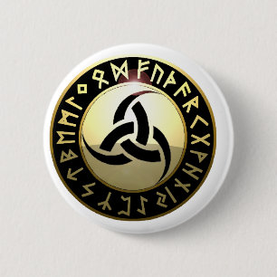 Badge Rond 5 Cm Klaxon triple d'Odin