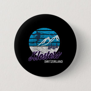 Badge Rond 5 Cm Klosters Swiss Alps Suisse Station de ski Snowboa