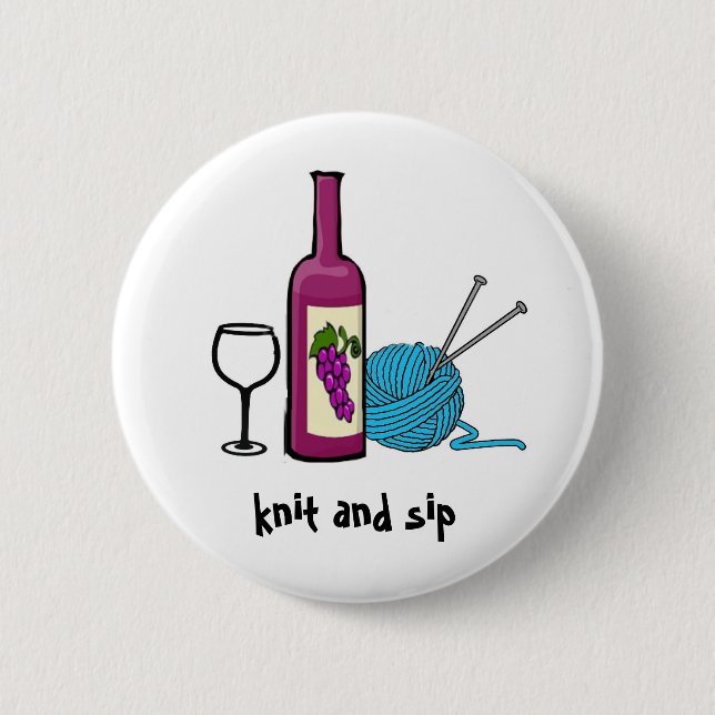 Badge Rond 5 Cm knit et sip (Devant)