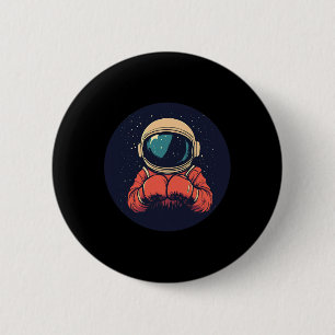 Badge Rond 5 Cm Knockout Space Adventure Avec Cette Boxe Astronau