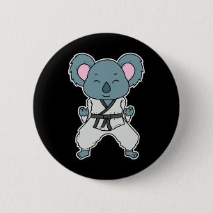 Badge Rond 5 Cm Koala fait du karaté