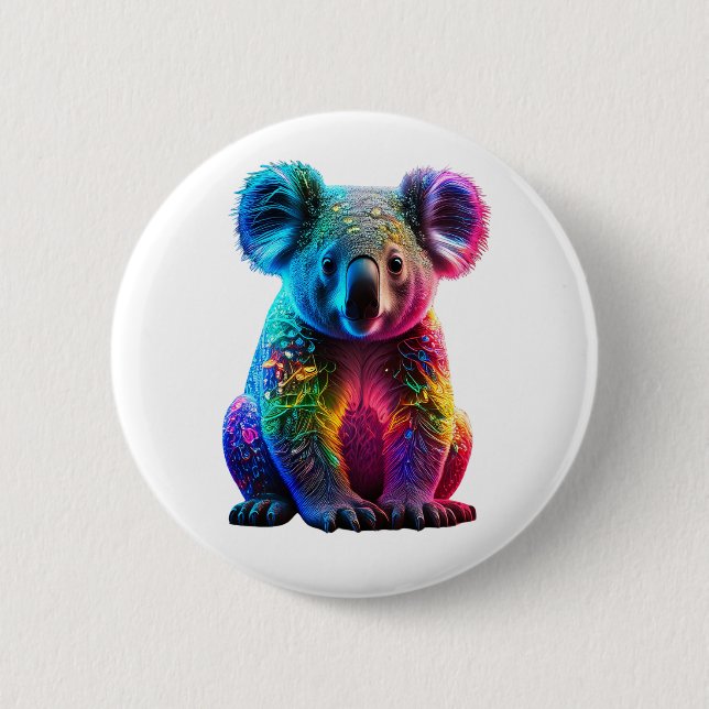 Badge Rond 5 Cm Koala rayonnant (Devant)