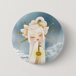 Badge Rond 5 Cm Kokeshi d'hiver