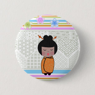 Badge Rond 5 Cm kokeshi dragonflies