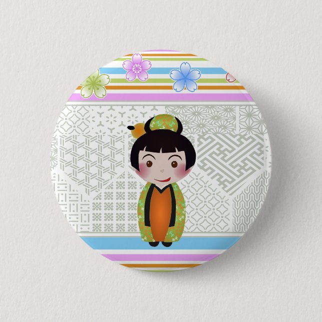 Badge Rond 5 Cm kokeshi noshi (Devant)