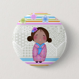 Badge Rond 5 Cm kokeshi sakura