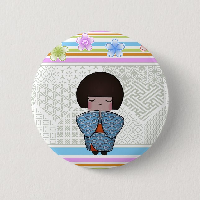 Badge Rond 5 Cm kokeshi seigai (Devant)