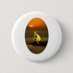 Badge Rond 5 Cm Kokopelli Sunset #2