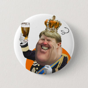 Badge Rond 5 Cm Koningsdag Willem Alexander button