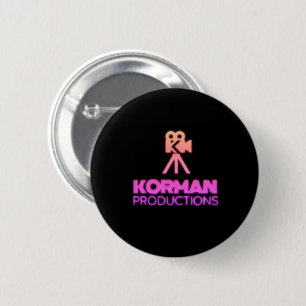 Badge Rond 5 Cm Korman Productions YouTube Channel Pink Logo Carre