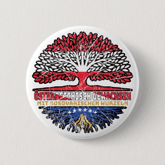 Badge Rond 5 Cm Kosovo Autriche Autriche Arbre (Devant)