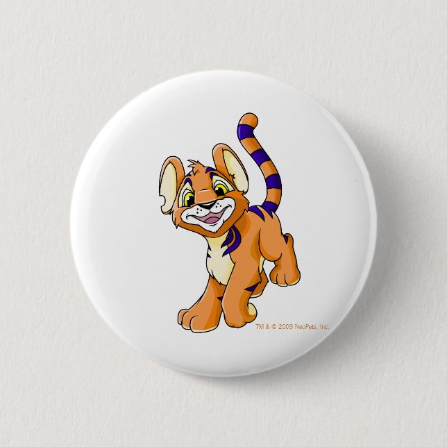 Badge Rond 5 Cm Kougra orange aventureux (Devant)