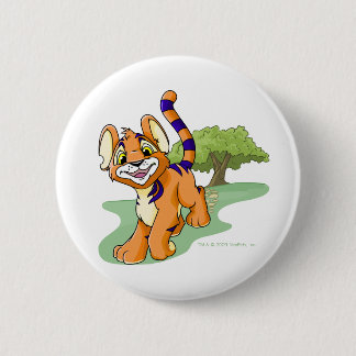 Badge Rond 5 Cm Kougra orange aventureux sur l'île de mystère