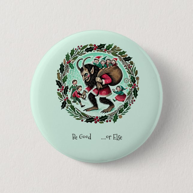 Badge Rond 5 Cm Krampus Christmas                                  (Devant)