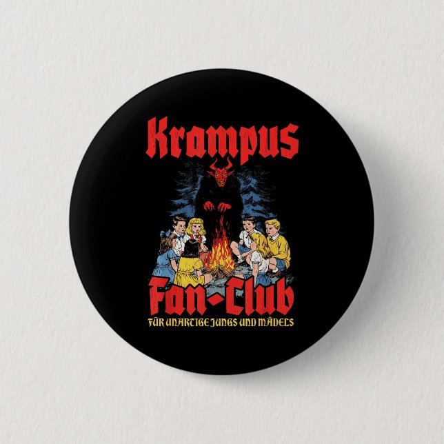 Badge Rond 5 Cm Krampus Fan-club Ugly Xmas German Christmas Demon  (Devant)