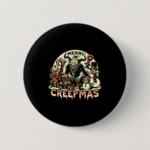 Badge Rond 5 Cm Krampus Joyeux Creepmas Noël 30’s Rétro Dessin Ani