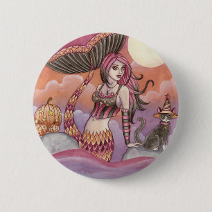 Badge Rond 5 Cm Krista - bouton de sirène de Halloween