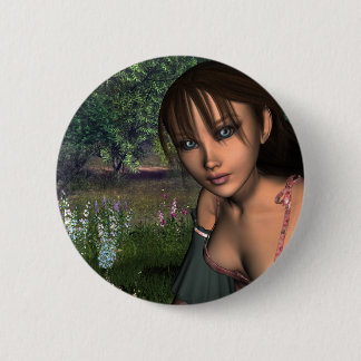 Badge Rond 5 Cm KRW dans le bouton d'imaginaire de forêt
