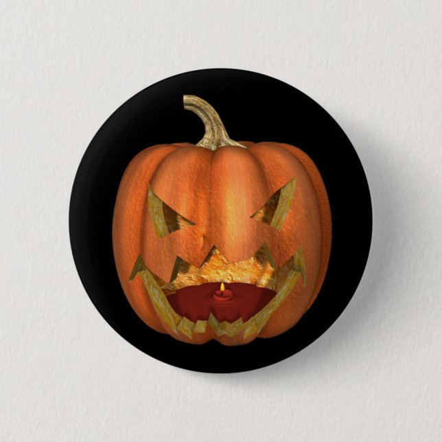 Badge Rond 5 Cm KRW Jack-o'-lantern déplaisant Halloween (Devant)