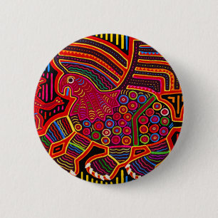 Badge Rond 5 Cm Kuna Indian Dragon Mola Amiable