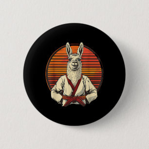 Badge Rond 5 Cm Kung Fu Alpaca Sunset Judo Jiu-Jitsu Arts Martiaux