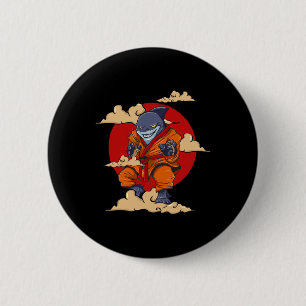 Badge Rond 5 Cm Kung Fu de requin Karaté Arts martiaux Kickboxing