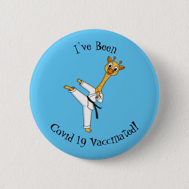 Badge Rond 5 Cm Kung Fu giraffe (Devant)