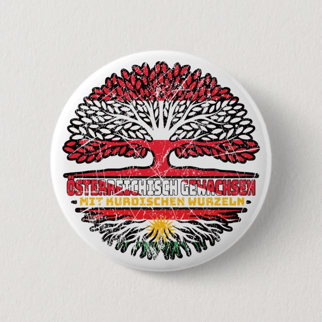 Badge Rond 5 Cm Kurdistan Arbre autrichien (Devant)