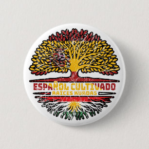 Badge Rond 5 Cm Kurdistan Kurdistan Espagne Drapeau des racines d'