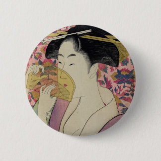 Badge Rond 5 Cm Kushi Comb par Kitagawa Utamaro
