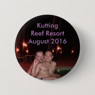 Badge Rond 5 Cm Kutting récif station de vacances en août 2016