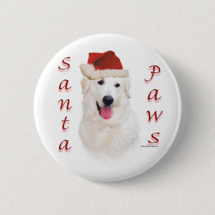 Badge Rond 5 Cm Kuvasz Père Noël Paws
