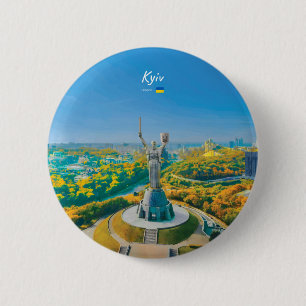 Badge Rond 5 Cm Kyiv, Ukraine - Monument de la mère Ukraine