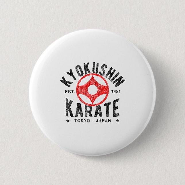 Badge Rond 5 Cm Kyokushin Karate Do Martial Arts Japan Tokyo Vinta (Devant)