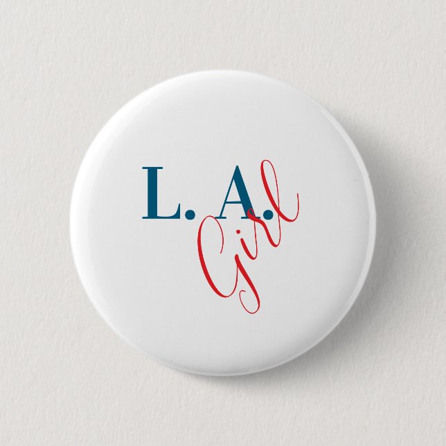 Badge Rond 5 Cm L. A. Girl Los Angeles Modern Minimalist Plain (Devant)