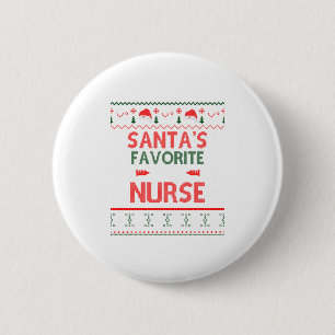 Badge Rond 5 Cm L&D infirmière préférée de Père Noël Noël L